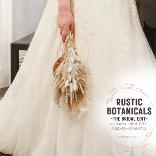 Rustic Flat-Back Bridal Bouquet | Dried Wedding Flowers | Neutral Wheat & Bunny Tails | Forever Keepsake Bridal Bouquet | Rustic Botanical Bride