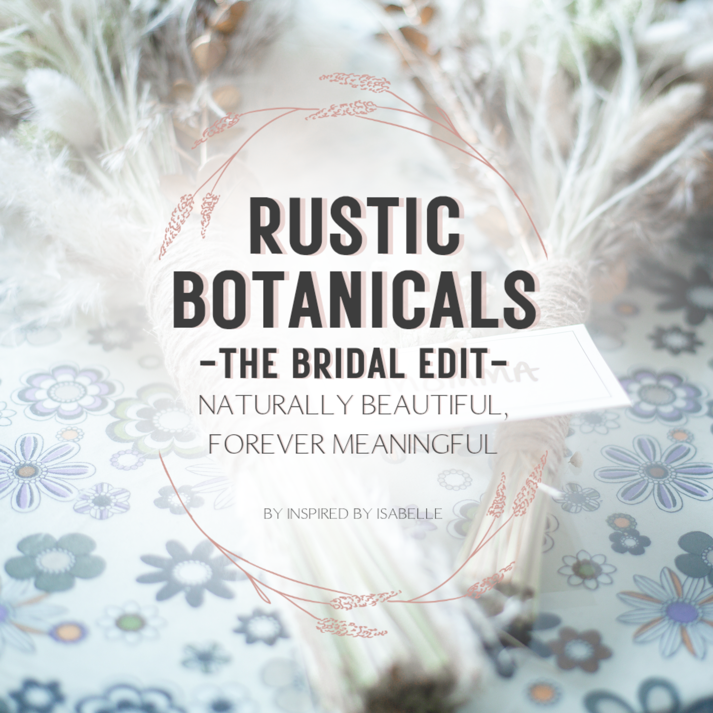 Rustic Flat-Back Bridal Bouquet | Dried Wedding Flowers | Neutral Wheat & Bunny Tails | Forever Keepsake Bridal Bouquet | Rustic Botanical Bride