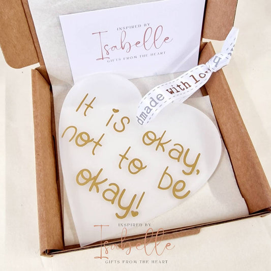 It is okay not to be okay, ornament, heart decoration, hanging decoration, mental health gifts, letterbox gift